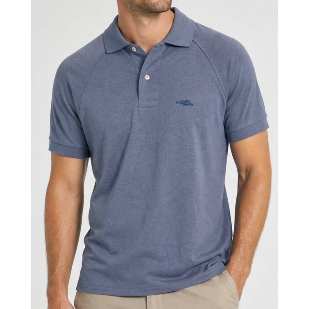 Vintage Sears Dragon Polo Shirt Mens Medium Blue 100% Cotton Raglan NWT 70s 80s‎